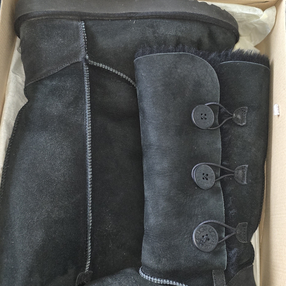UGG Black Bailey Button Triplet Boots